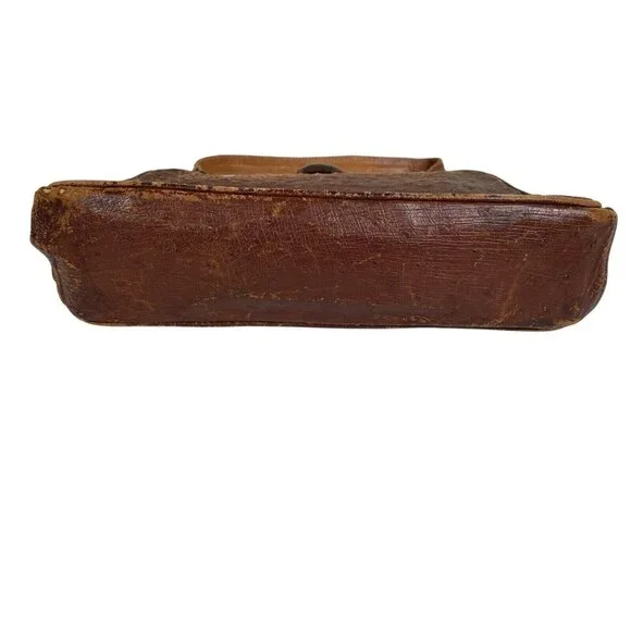 Vintage Beverly Bag Full Quill Ostrich Frame Purse Brown Ireland Distressed - Picture 10 of 12